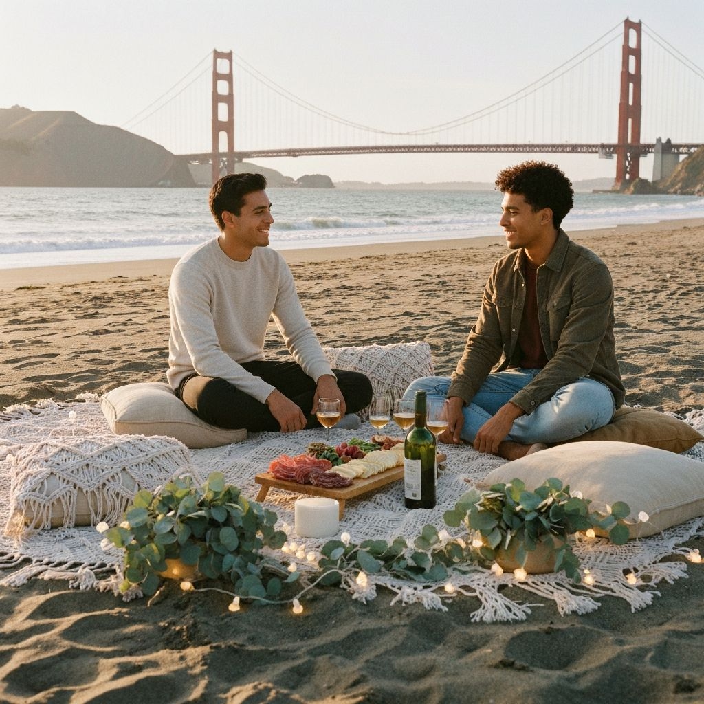 Romantic picnic with Golden Gate Bridge view