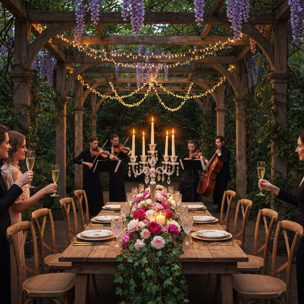 Romantic garden setting for a first date